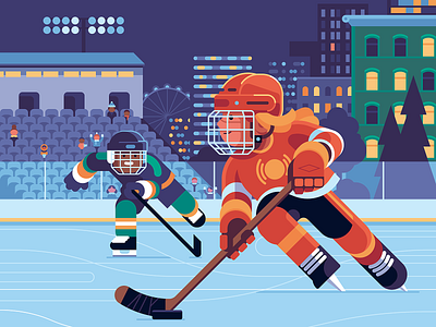 Control the Puck − Oxford MathsBeat character city hockey hockey stick landscape night sports street