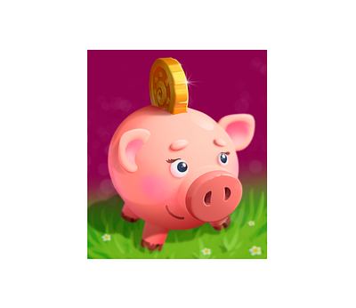 Moneybox art beasts cartoon character character design creature digital 2d digital art fantasy game art icon illustration piggybank