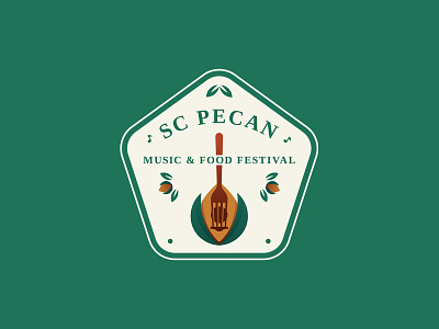 SC Pecan, Music & Food Festival branding design festival food fork guitar illustration logo minimal music nuts pecan