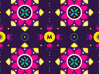 Another Mooli Pattern brand identity brand identity design branding bright flower illustration indian logo lotus mandala pattern purple
