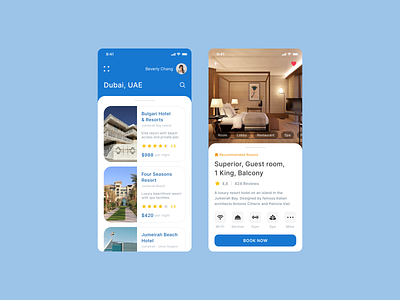 Booking App app booking design dubai hotel interface mobile popular room service top ui ux