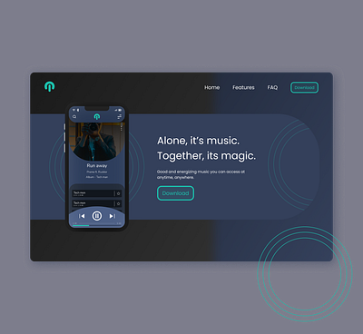 music app landing page design frontend ui ux webdesign website website design