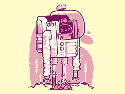 Lof Fi Cyberpunk with colour astronaut backpack blake stevenson cartoon character design cute cyberpunk hipster illustration jetpacks and rollerskates machine retro robot silly skull space ui ux video game