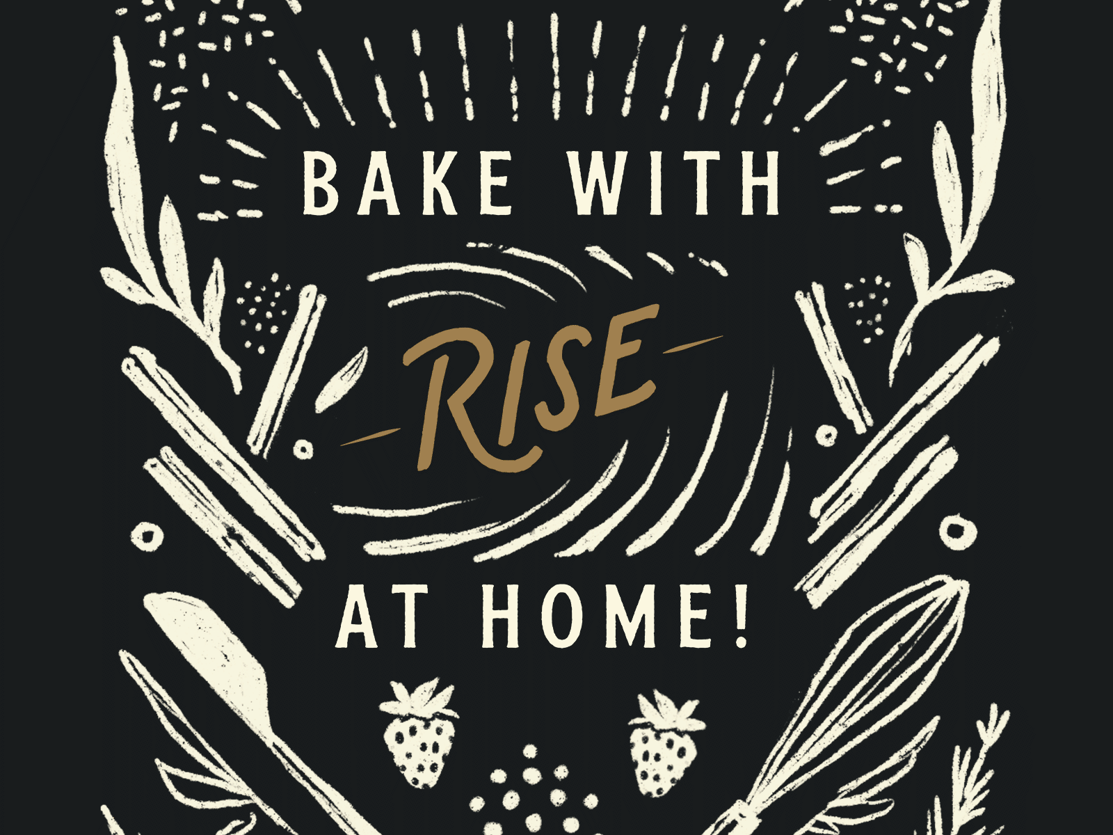 Shake + Bake (at home with RISE) art direction bakery baking branding cooking design drawing gif gluten free graphic design hand drawn hands home homemade illustration ingredients logo rise social vegan