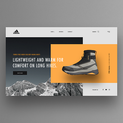 Adidas Terrex Hiking Shoes adidas hero image hiking landingpage product page shoes ui ux webdesign website design