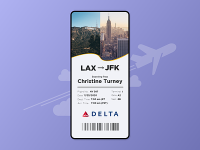 #DailyUI - Day 24 - Boarding Pass app boarding pass dailyui ui ux