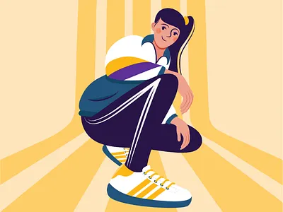 1990s 90s character design fashion flat style girl illustration illustrator outfit street ussr vector