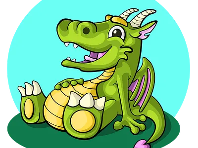 Funny dragon illustration by RoA art child childrens book childrens illustration clothes clothing colorful design dragon illustration minimal typography vector