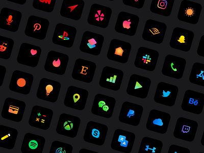 iOS 14 Rainbow Gradient Icon Pack app design apple colorful gradient icon icon design icon set iconography interface interface icons ios mesh minimal pack product productdesign ui ux webdesign