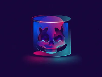 Marshmelo Dribbbble design illustration illustrator mark simple skull