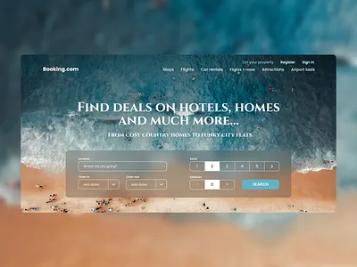 Landing Page | Booking booking design landing page redesign ui ux