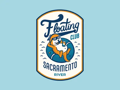 Upper Park - Floating Club apparel badge beer branding california floating illustration lettering mascot otter river sacramento shirt