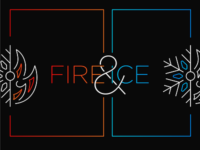 Fire and Ice ampersand clean flame icon letters minimal snowflake type