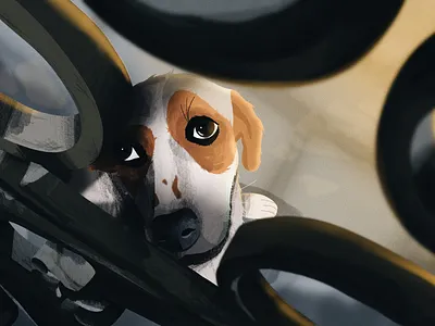 dog in capri capri dog dogs illustration italy light lighting love narrative painting painting brushes procreate sketch sun sunny textures