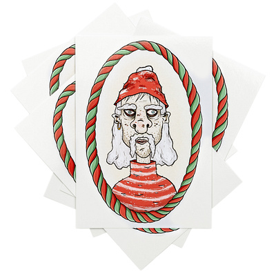 Creepy Santa - postcards character characterdesign comic creepy illustration iradorn postcard postcrossing poster art procreate santa