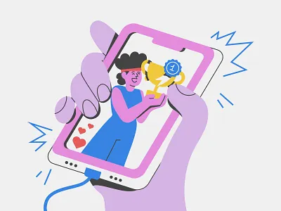 First place! characterdesign heart illustration instagram phone prize running sport