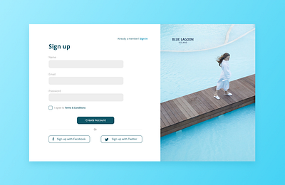 Sign Up • Blue Lagoon • Iceland blue lagoon design iceland minimal sign up sign up form sign up screen sign up ui ui ux web website