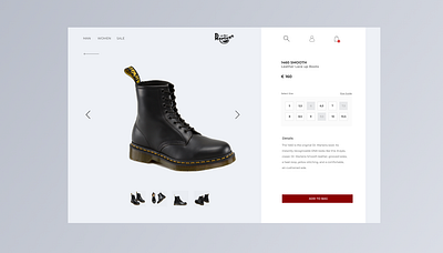 Doc Martens • Shop dailyui design digital docs dr martens e commerce interface shoes shop shop design shopping app ui ui design ux