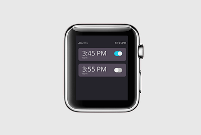 Alarm • Toggle Button alarm alarmclock applewatch clock dailyui design time toggle button ui ui design uidesign ux ux design uxdesign watchui