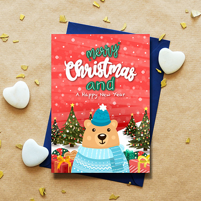 Christmas Bear bear card cartoon christmas christmas card greeting card hand drawn handmade happy new year holiday card illustration new year card postcard printed card procreate winter card xmas card