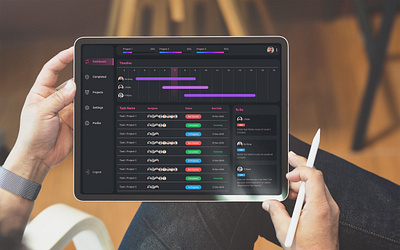 Task Management App dark design task manager