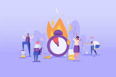 Deadline in office life app character deadline design illustration office service stress time time management ui vector