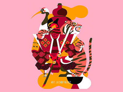 Cranberry & Blood Orange Cider - Samurai illustration ilustración jhonny núñez samurai ukiyo e