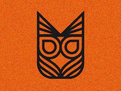 Just Owling around grain texture logmark logo logo design owl owl logo thick lines vector design