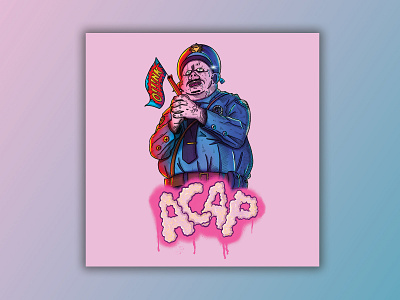 A.C.A.P. badge character character design design gun illustration ipad pig piggy police police brutality poster art poster design procreate tshirt art tshirt design