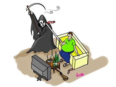 1.5 meters from death 2020 alcohol art badhabits cartoon illustration catoon colorful colors comics covid covid 19 covid19 death design humor illustration poster sketch social socialdistancing