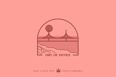 OOO 000 art branding bridge cannabis cannabis branding cannabisdesign chill color craftcannabis design destination drawing illustration logo ooo outofoffice pink trip vector