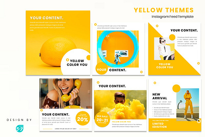 Instagram Feed - Yellow Themes branding design fashion brand graphicdesign instagram instagram post instagram template