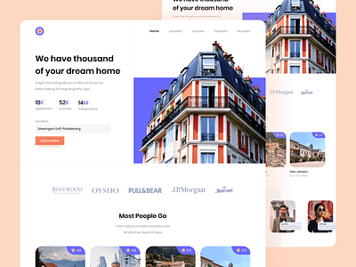 Lentera House Website apartment hotels house landing page ui design web design