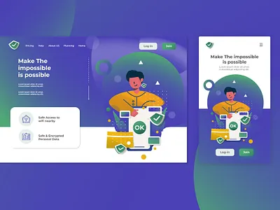 Vpn Security Website and mobile concept branding design flatillustration illustration illustrator typography ui ux vector website
