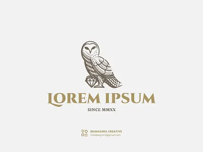 Owl Luxury Logo animal bird bird logo clean diamond elegance engraving logo logobrand logoinspirations logos luxury owl logo manasuka nature navigation optimism owl owl logo vintage wise