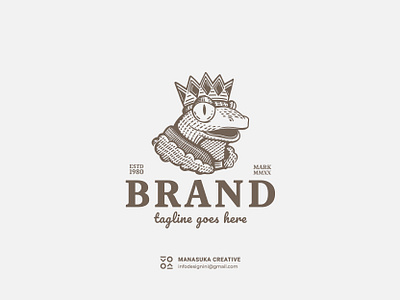 Frog King Logo branding clean logo elegance engraving fright frog frog king frog logo frog prince happy joy kingdom logo logo for sale logomark manasuka royal vintage vintage logo