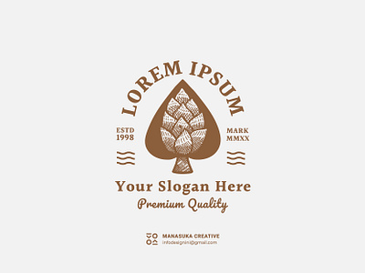 Hop Spade Logo beer beverage branding brewery casino drink flower fresh fruit hope logo logo for sale logobrand logologo logomark manasuka nature organic spade vintage logo