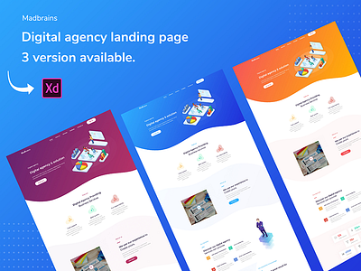 Madbrains-Agency Landing page agency landing page design design trend it agency landing page landing page lovepreet work themadbrains top trend design ui ui design ux