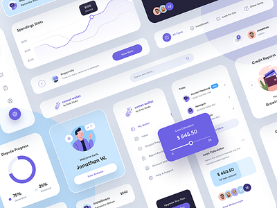 Comet Wallet - UI Components 🥳 account card chart credit dashboard dashboard app dashboard ui desktop dispute finance icons inbox list loan mobile money people product design wallet website