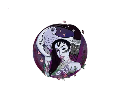 Yura Ujunga design fantasy floral flower girl illustration inuit lady native spirit spiritual. woman