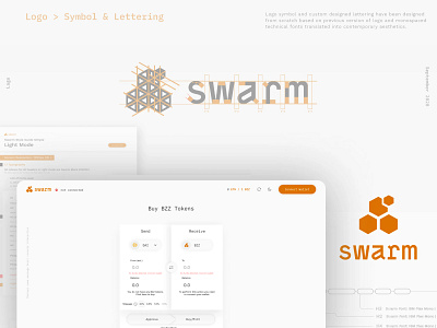 Swarm app branding crypto design exchange logo ui ux web3
