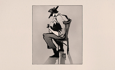One More Cup of Coffee by Bob Dylan black and white black and white illustration bob dylan coffee cowboy doodle drawing drawing ink guitar guitarist illustration ink inktober inktober2020 music newspper one more cup of coffee playing guitar western