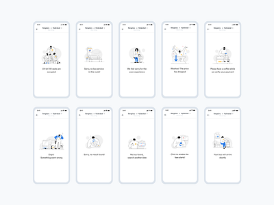 Empty States - Paytm Bus app design empty state error error 404 error page illustration minimal ui ux vector