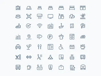 Iconography - Paytm Hotels app clean design hotels icon iconography icons illustration minimal ui vector