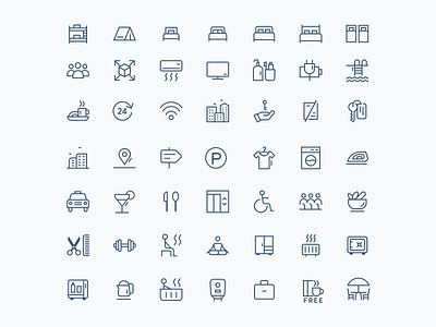 Iconography - Paytm Hotels app clean design hotels icon iconography icons illustration minimal ui vector