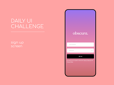 Sign up screen dailyui dailyuichallenge uidesign uxdesign