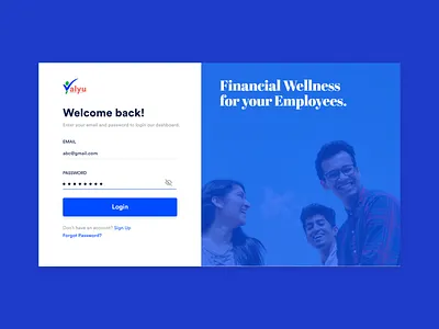 Dashboard Login Screen blue dashboard employee fintech inspiration ui ui design uidesign