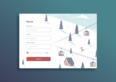 Sign Up Form form signup ski snow snowboard ui