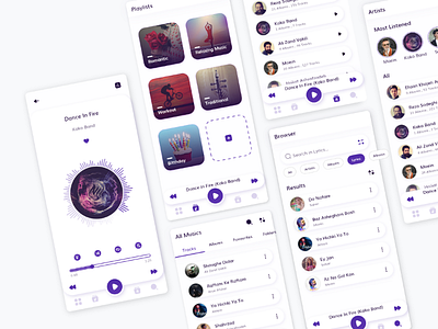 Music Player design minimal mobile music ui