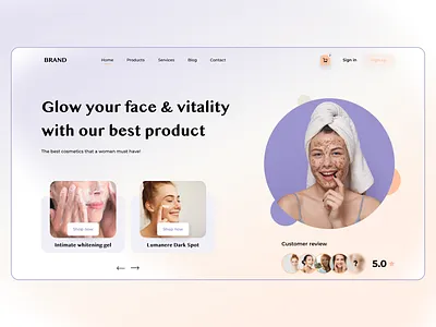 Beauty face cream website @concept @dribbble @ui @ux beauty clean face landingpagedesign simple clean interface website